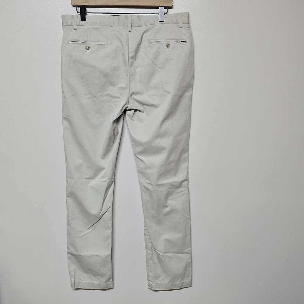 Polo Ralph Lauren Slim Fit Chino Pants Men 35x32 Khaki Beige Cotton Dress Casual